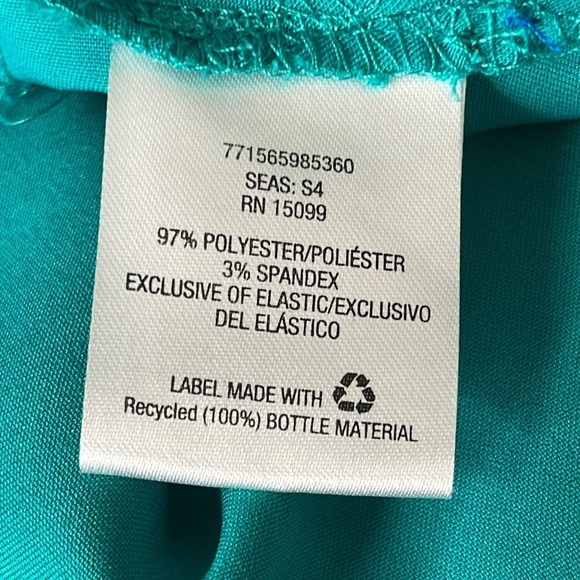 Laura Scott Woman Teal Blouse Tunic Size 3X Button Down Collarless Top Plus - Picture 11 of 11